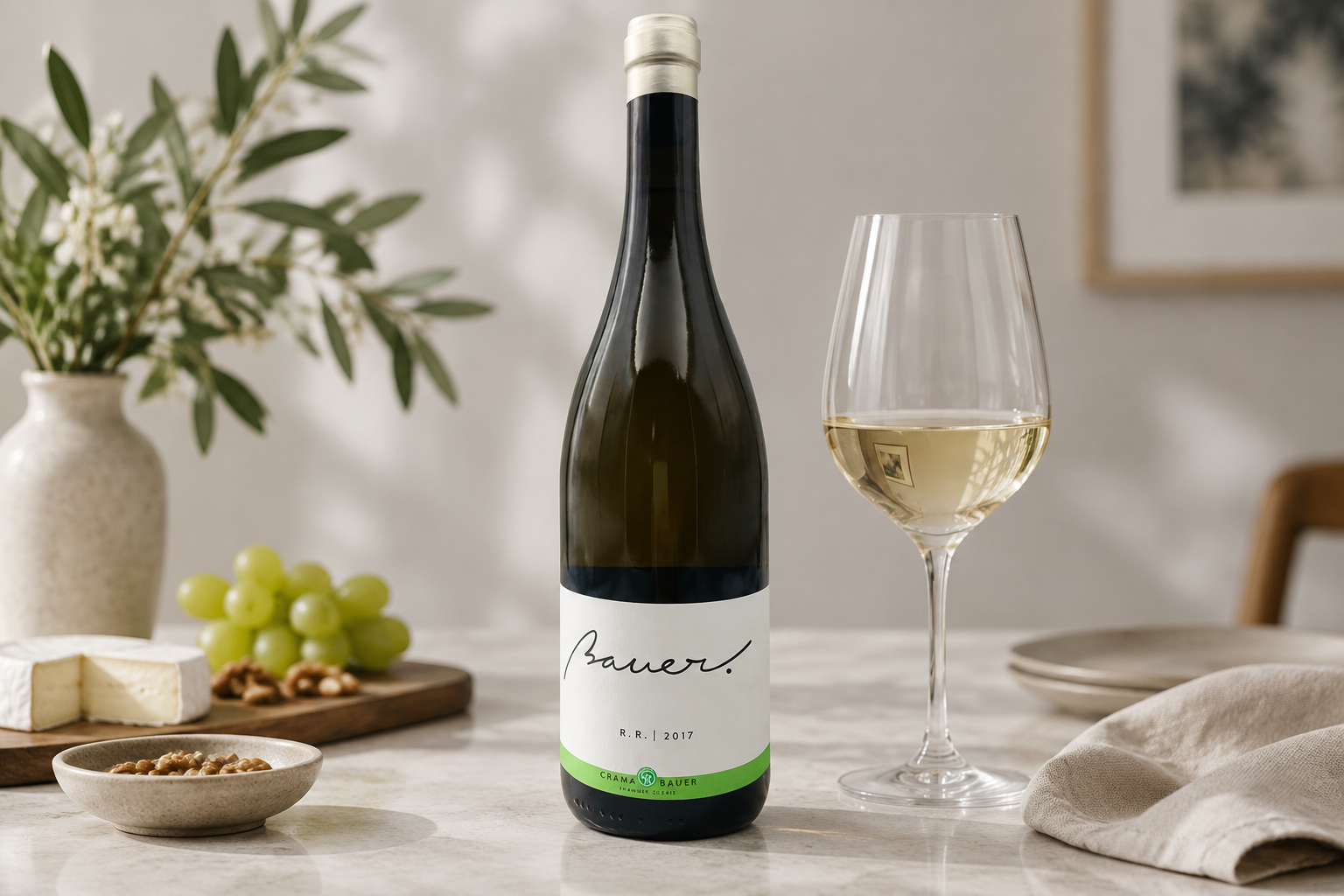 Cum alegi și servești Bauer Riesling de Rhin, un vin alb sec din Drăgășani