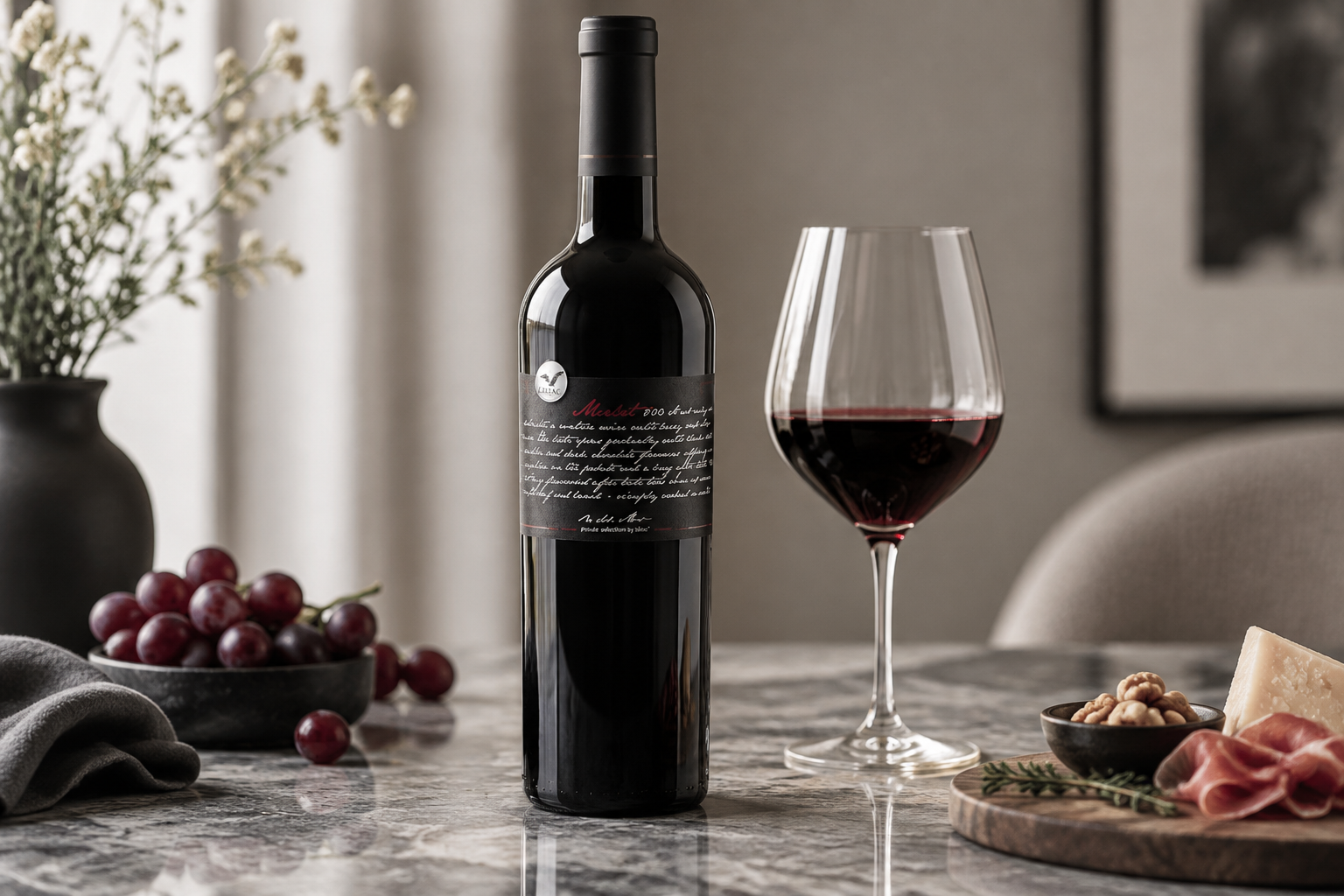 Cum servești și cu ce asociezi Liliac Private Selection Merlot